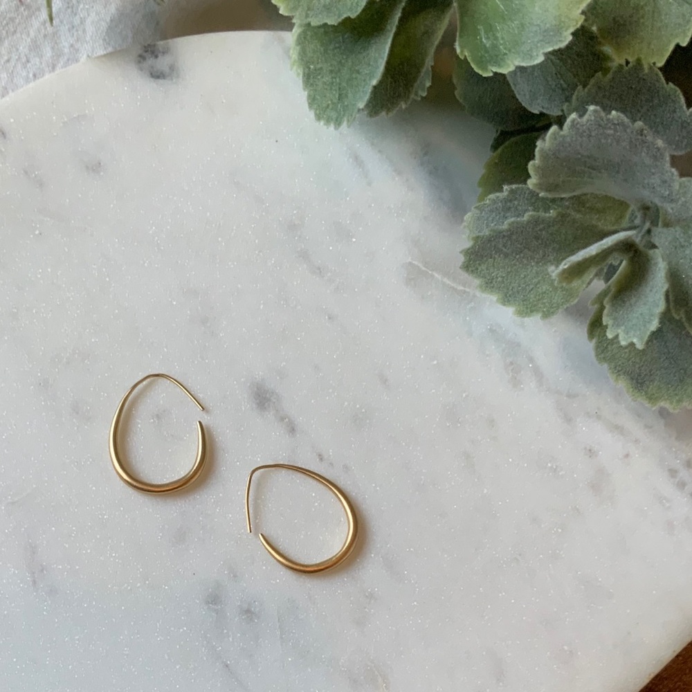 The Ames - Crescent Gold Hoops - Picture 6 of 9